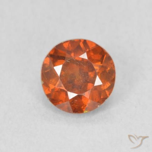 0.68ct 天然 赤みがかったオレンジ 閃亜鉛鉱, ラウンド, VS-SI