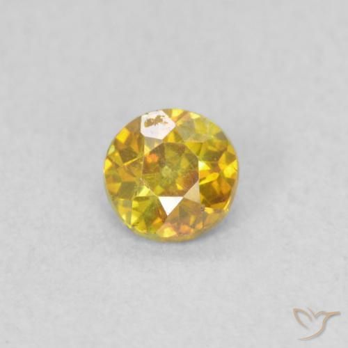0.24ct 天然 ゴールデンオレンジ 閃亜鉛鉱, ラウンド, VS-SI