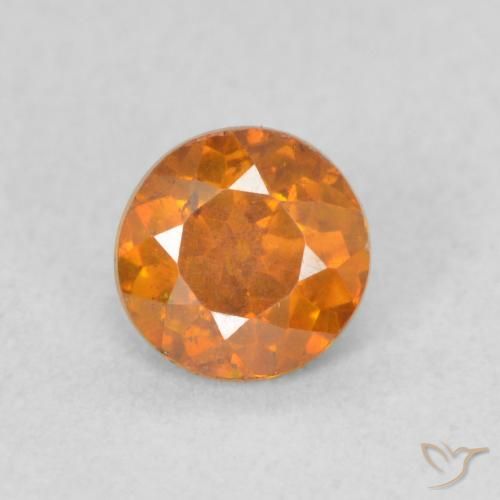0.57ct 天然 濃いオレンジ 閃亜鉛鉱, ラウンド, VS-SI