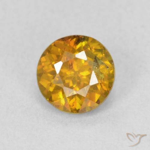0.80ct 天然 ゴールデンオレンジ 閃亜鉛鉱, ラウンド, VS-SI