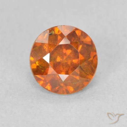 0.83ct 天然 ディープオレンジ 閃亜鉛鉱, ラウンド, VS-SI