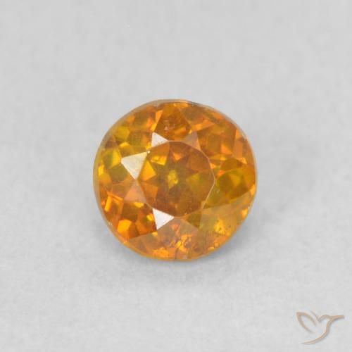 0.42ct 天然 アースオレンジ 閃亜鉛鉱, ラウンド, VS-SI