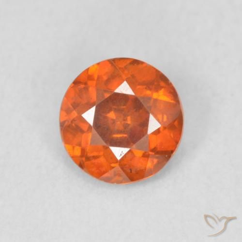 0.43ct 天然 ミディアムオレンジ 閃亜鉛鉱, ラウンド, VS-SI