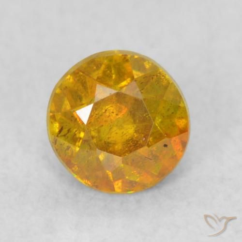 0.42ct 天然 オレンジゴールド 閃亜鉛鉱, ラウンド, SI