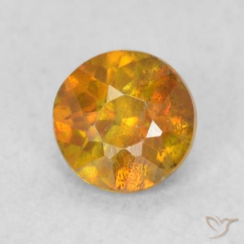 0.40ct 天然 ハニーオレンジ 閃亜鉛鉱, ラウンド, SI