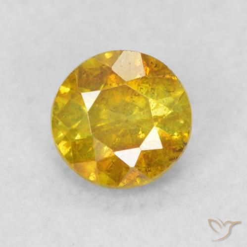 0.33ct 天然 ゴールデンオレンジ 閃亜鉛鉱, ラウンド, SI