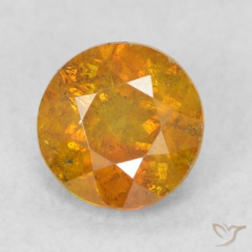 0.56ct 天然 茶色がかったオレンジ 閃亜鉛鉱, ラウンド, SI