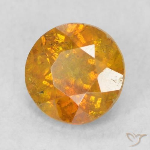 0.56ct 天然 茶色がかったオレンジ 閃亜鉛鉱, ラウンド, SI