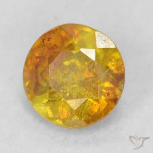 0.45ct 天然 ディープオレンジ 閃亜鉛鉱, ラウンド, SI