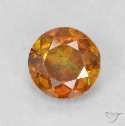 0.45ct 天然 茶色がかったオレンジ 閃亜鉛鉱, ラウンド, SI