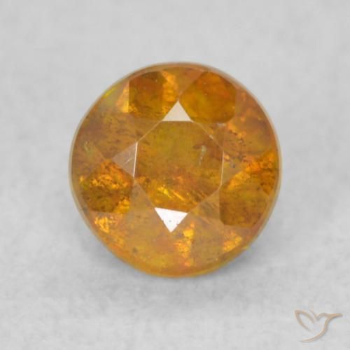 0.40カラットの天然Medium Light-Orange閃亜鉛鉱、ラウンド、SI