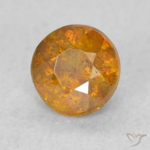 0.40カラットの天然Medium Light-Orange閃亜鉛鉱、ラウンド、SI