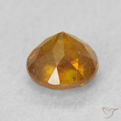 0.40カラットの天然Medium Light-Orange閃亜鉛鉱、ラウンド、SI