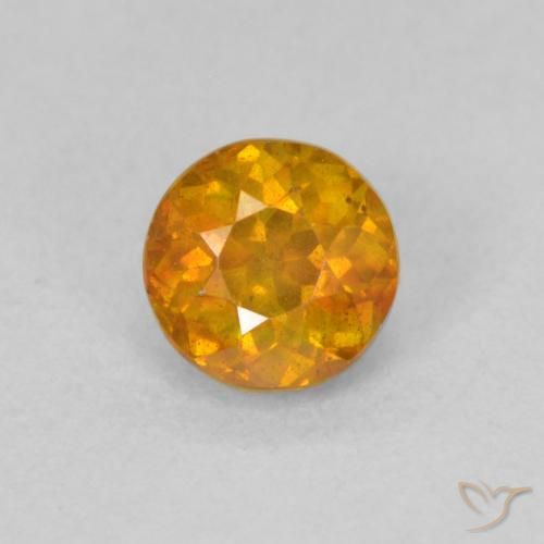 0.70ct 天然 ディープオレンジ 閃亜鉛鉱, ラウンド, SI