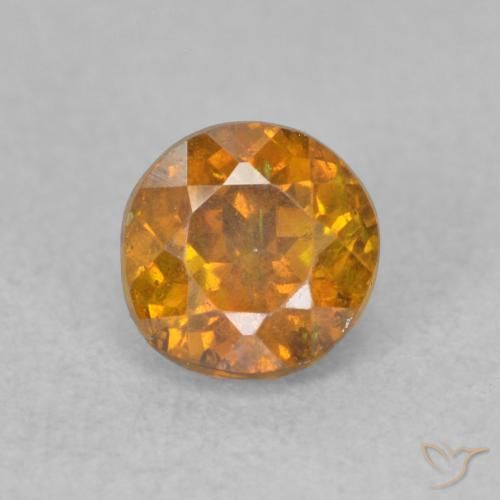 0.74ct 天然 アースオレンジ 閃亜鉛鉱, ラウンド, SI