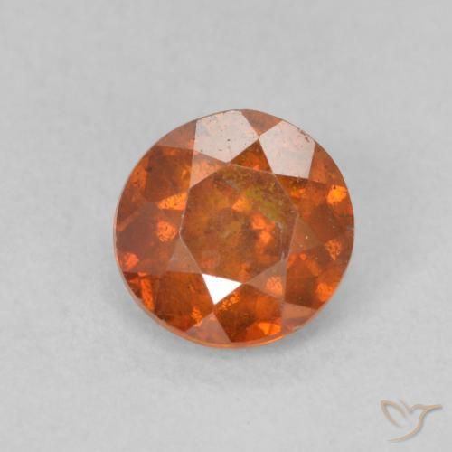 0.81ct 天然 ミディアムオレンジ 閃亜鉛鉱, ラウンド, SI