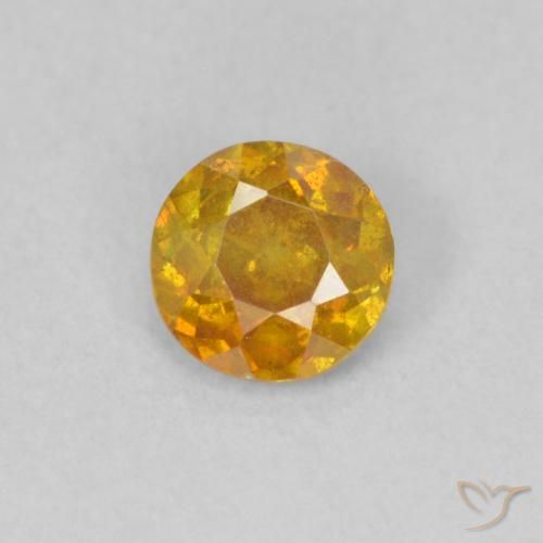 0.45ct 天然 ミディアムオレンジ 閃亜鉛鉱, ラウンド, SI
