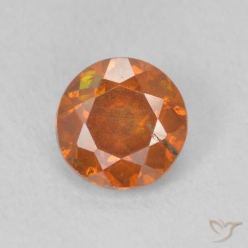 0.85ct 天然 Medium Dark-Orange 閃亜鉛鉱, ラウンド, SI