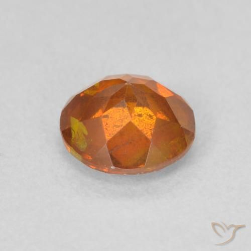 0.85カラットの天然Medium Dark-Orange閃亜鉛鉱、ラウンド、SI