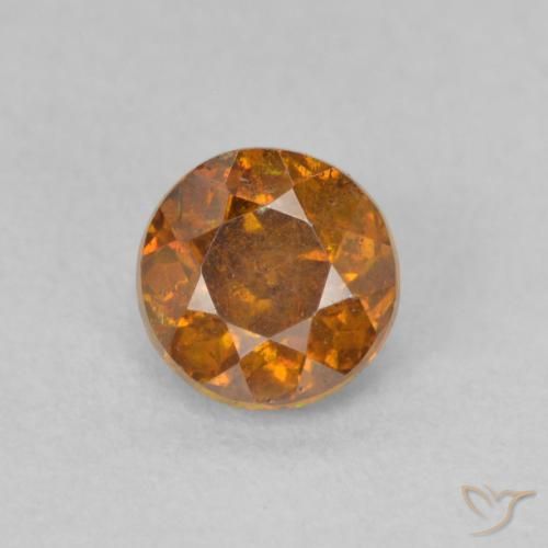 0.75ct 天然 アースオレンジ 閃亜鉛鉱, ラウンド, SI