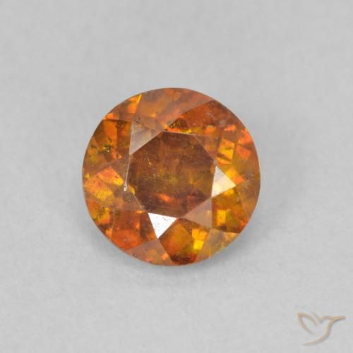 0.66ct 天然 アースオレンジ 閃亜鉛鉱, ラウンド, SI