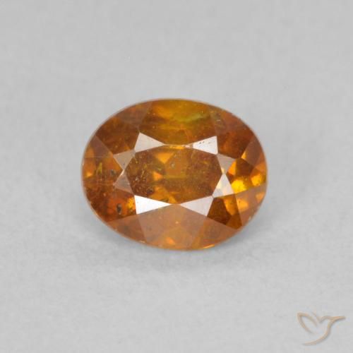0.63ct 天然 アースオレンジ 閃亜鉛鉱, 楕円形, SI