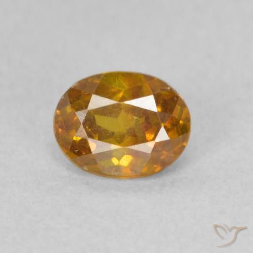 0.50ct 天然 ディープオレンジ 閃亜鉛鉱, 楕円形, SI