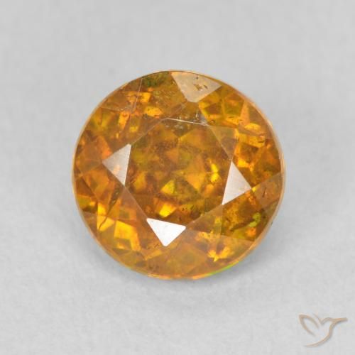 1.37ct 天然 ディープオレンジ 閃亜鉛鉱, ラウンド, SI