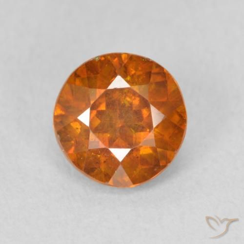 1.10ct 天然 ミディアムオレンジ 閃亜鉛鉱, ラウンド, SI