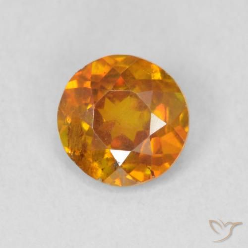 0.54ct 天然 茶色がかったオレンジ 閃亜鉛鉱, ラウンド, SI