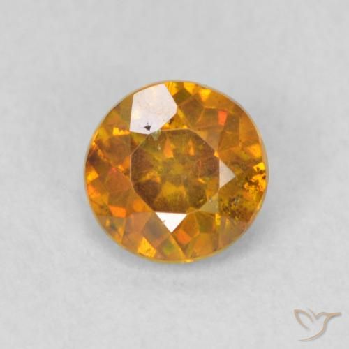 0.48ct 天然 アースオレンジ 閃亜鉛鉱, ラウンド, SI