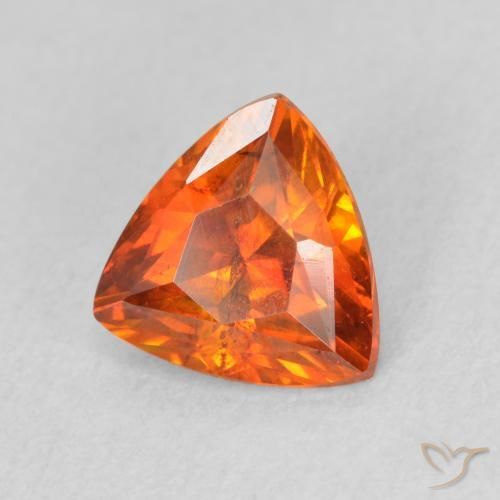 1.61ct 天然 アンバーオレンジ 閃亜鉛鉱, トリリオン, VS-SI