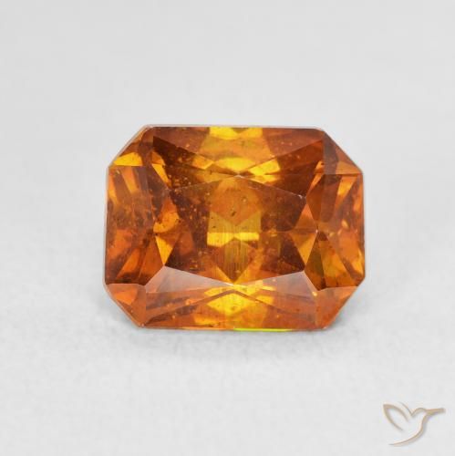 2.75ct 天然 Medium Dark-Orange 閃亜鉛鉱, エメラルドカット, SI