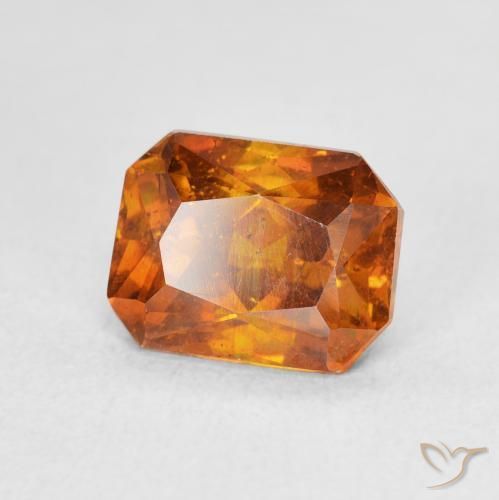 2.75カラットの天然Medium Dark-Orange閃亜鉛鉱、八角形 / エメラルドカット、SI
