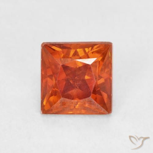 1.08ct 天然 ファイアオレンジ 閃亜鉛鉱, 四角形, SI