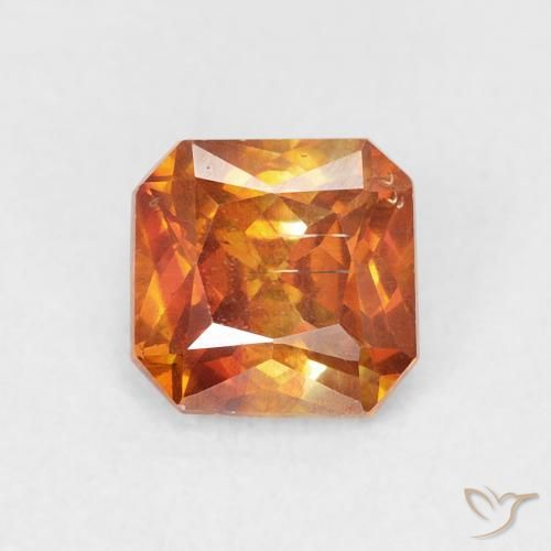 1.21ct 天然 Medium Dark-Orange 閃亜鉛鉱, エメラルドカット, SI
