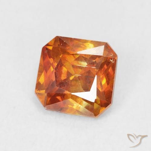 1.21カラットの天然Medium Dark-Orange閃亜鉛鉱、八角形 / エメラルドカット、SI