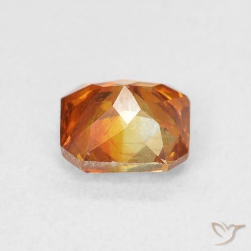 1.21カラットの天然Medium Dark-Orange閃亜鉛鉱、八角形 / エメラルドカット、SI