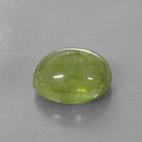 8.07カラットの天然グリーンスフェーン（12.5×10.5 mm・透明）