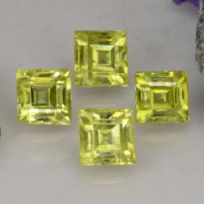 1.50カラットの天然レモンイエロースフェーン（3.9×3.7 mm・四角）