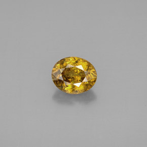 1.50カラットの天然ゴールデンイエロースフェーン（7.6×6.2 mm・オーバルカット）