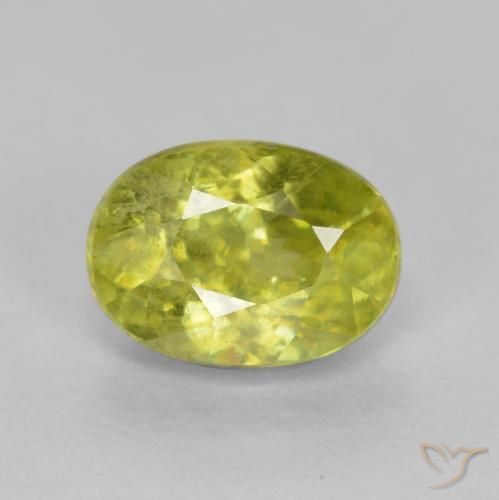1.22ct 天然 ミディアムイエロー スフェーン, 楕円形, VS-SI