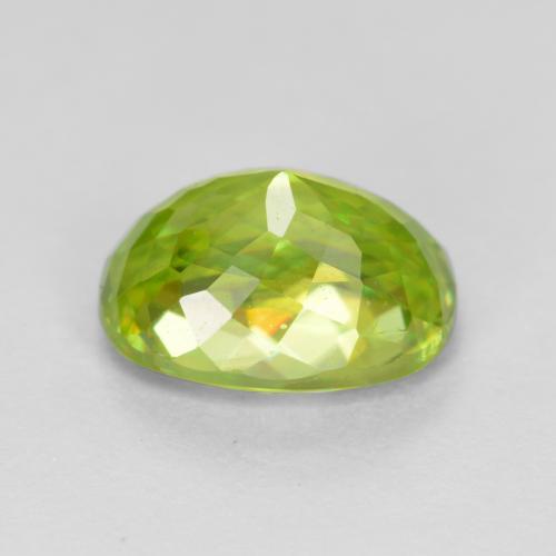 1.97カラットの天然明るいレモンイエロースフェーン（8.4×6.2 mm・オーバルカット）