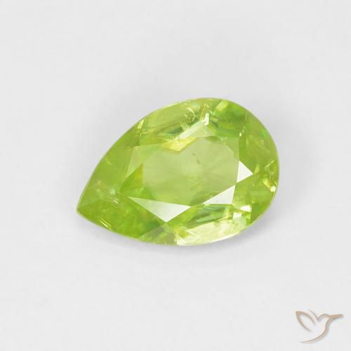 0.67ct 天然 鮮やかなグリーン スフェーン, 洋梨の形, VS-SI