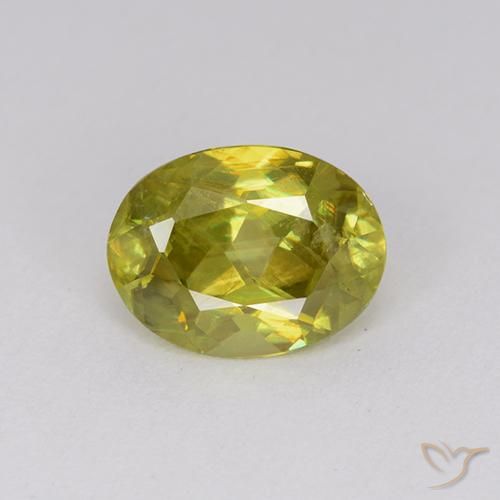 1.80ct 天然 レモンイエロー スフェーン, 楕円形, SI