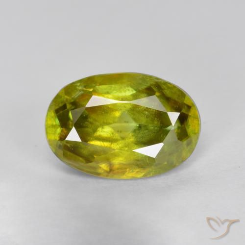 1.40ct 天然 ミディアムイエロー スフェーン, 楕円形, SI