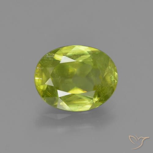 2.13ct 天然 ミディアムイエロー スフェーン, 楕円形, SI