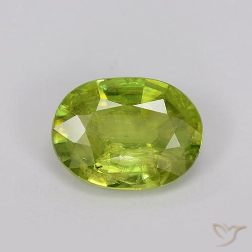 1.54ct 天然 鮮やかなグリーン スフェーン, 楕円形, VS-SI