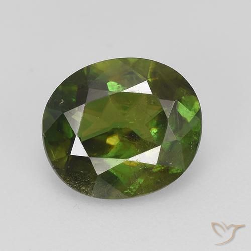 1.73ct 天然 ミディアムグリーン スフェーン, 楕円形, VS-SI