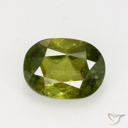 0.81ct 天然 ミディアムダークグリーン スフェーン, 楕円形, VS-SI